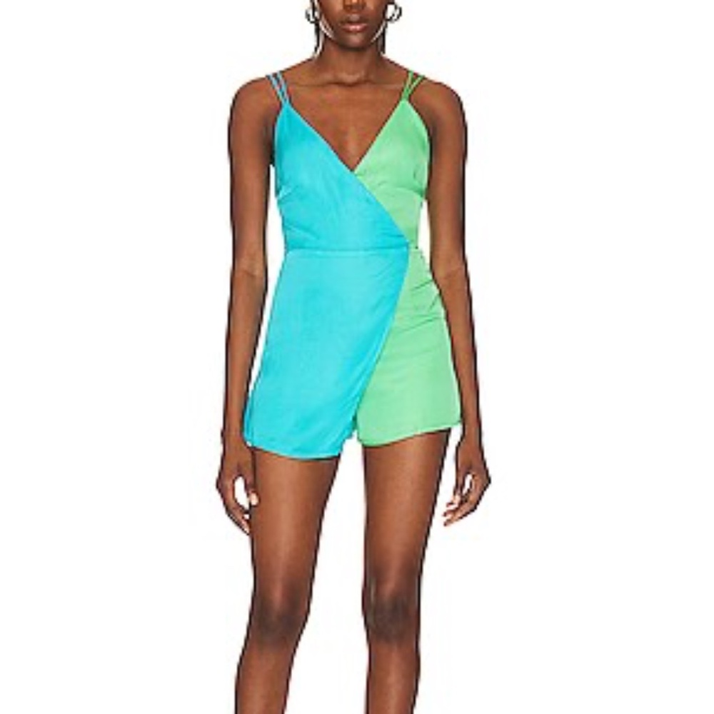 LOVERS AND FRIENDS Sunny Romper in Green & Blue
